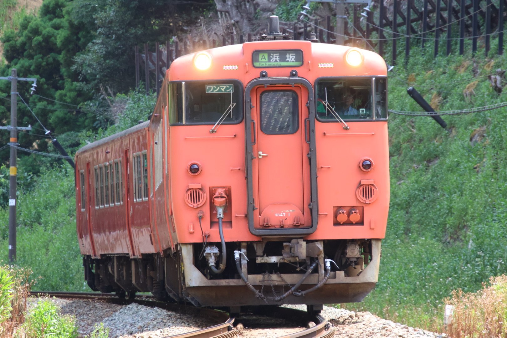 キハ47 区名札 臨時列車で小倉総車セに送り込まれた“いさぶろう・しんぺい”色の