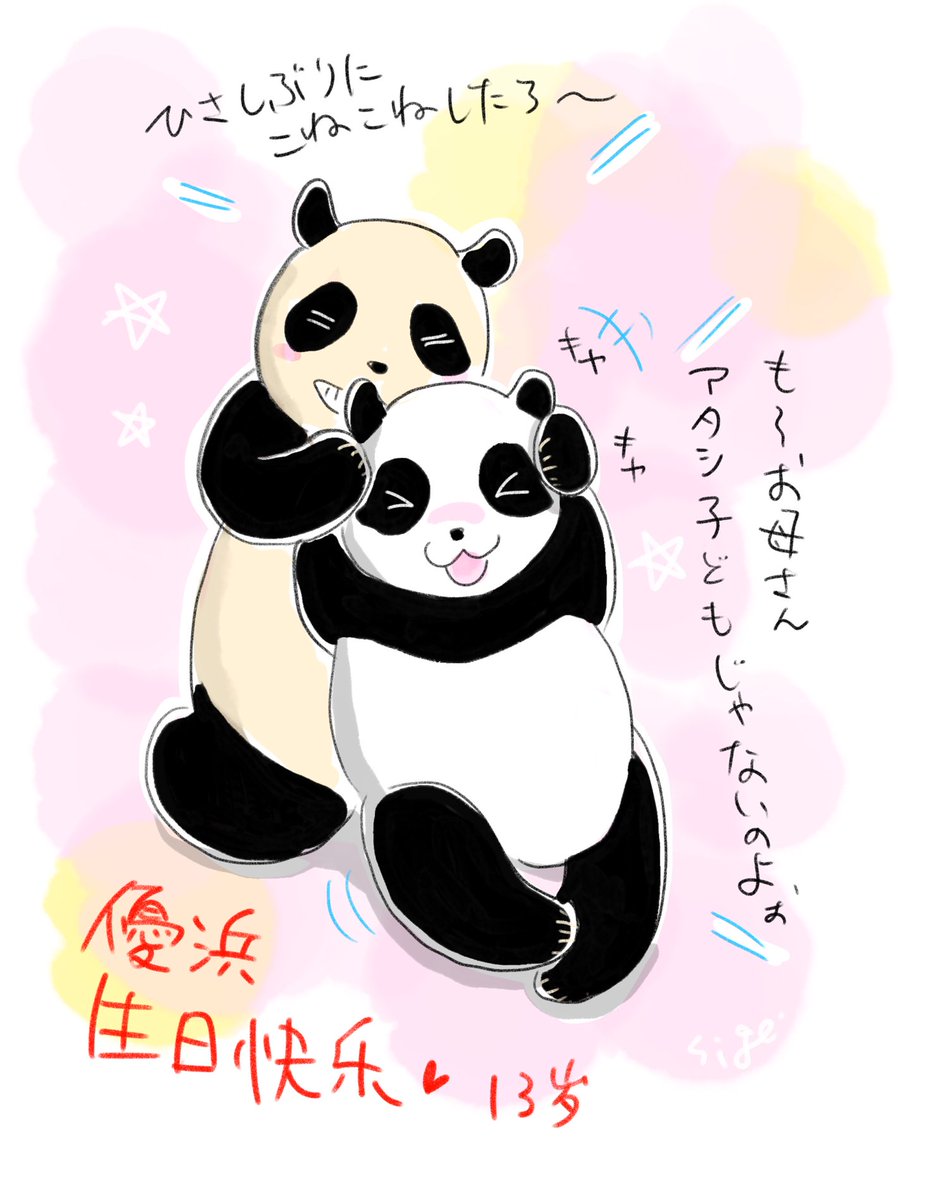 優浜、お誕生日おめでとう🎉 今年は、中国にやってきた良浜母さんに