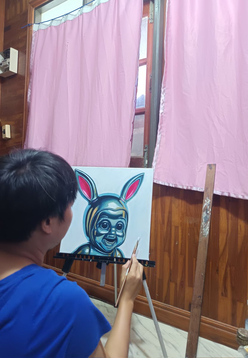 เหลือเก็บรายละเอียดเล็กน้อย รอสีแห้งเตรียมเคลือบ
ชื่องาน Bunny X
ขนาด 40*40  cm.
เทคนิค  สีน้ำมันบนผ้าใบ
ปี 2025
4,500 ฿ 
ท่านใดสนใจอยากสนับสนุนผลงานชิ้นนี้
สามารถทักเข้ามาสอบถามหรือจองล่วงหน้า
ได้ทาง inbox ครับ🙏🙂
#art #artwork #artist #Pentist #Art  #oilpainting #surrealart