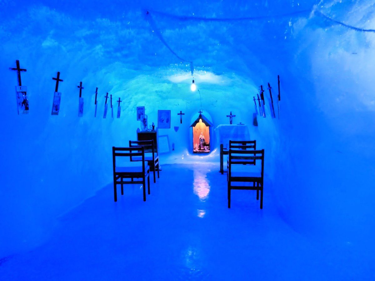 Chapel of Our Lady of the Snows, Antarctica

It is carved out of ice