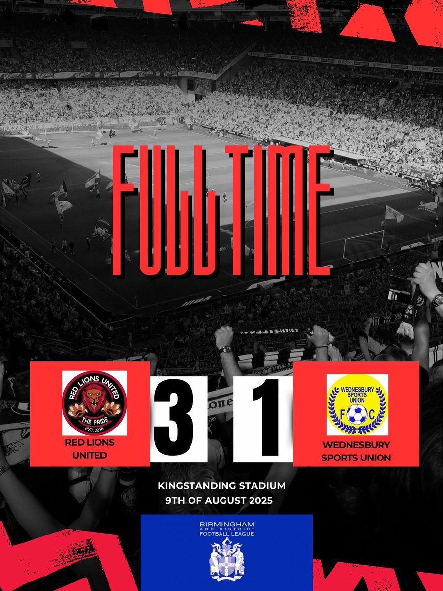 Red Lions United 3-1 Wednesbury Sports Union FT