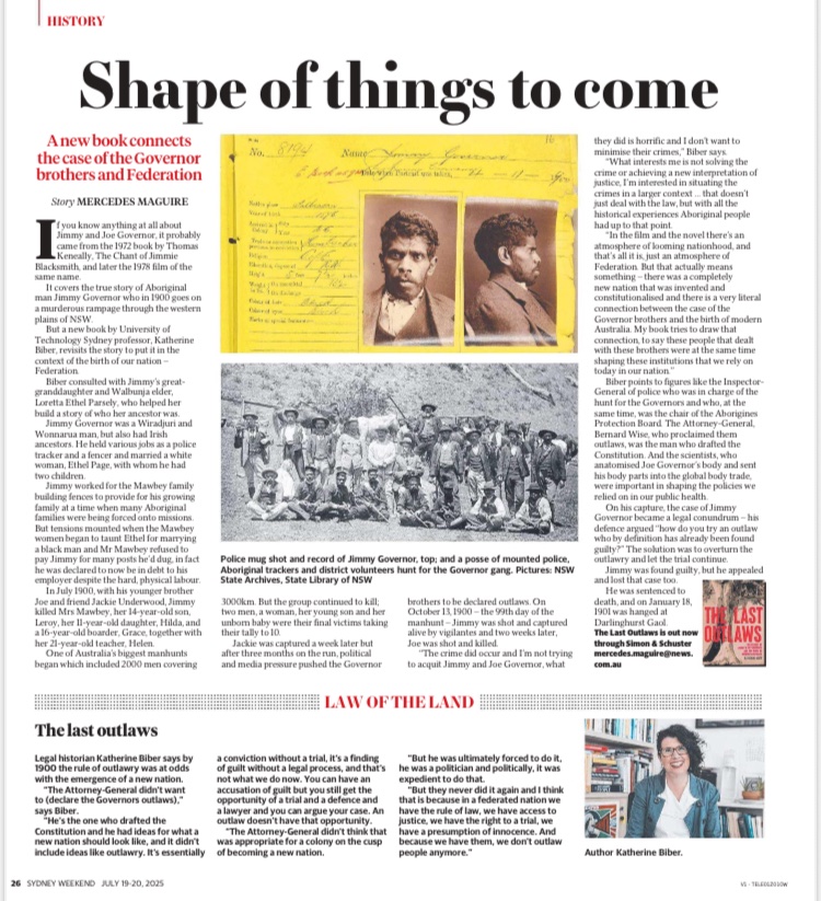 The Daily Telegraph history column about THE LAST OUTLAWS, which explains how modern Australia was shaped by an obscure legal instrument last wielded against two First Nations brothers in 1900