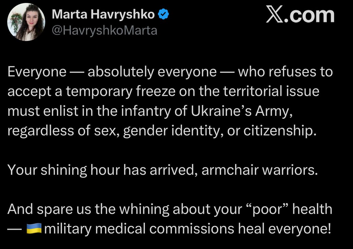 Everyone — absolutely everyone — who advocates for Russian occupation must move to the occupied territories, regardless of sex, gender identity, or citizenship. 

Your shining hour has arrived, armchair genocidaires. 

And spare us the whining about “academic freedom.”