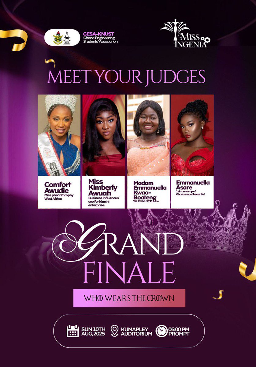 𝐌𝐈𝐒𝐒 𝐈𝐍𝐆𝐄𝐍𝐈𝐀 𝟐𝟎𝟐𝟓 𝐆𝐑𝐀𝐍𝐃 𝐅𝐈𝐍𝐀𝐋𝐄 👑✨

Our distinguished Panel of Judges!

#MISSINGENIA2025
#GrandFinale
