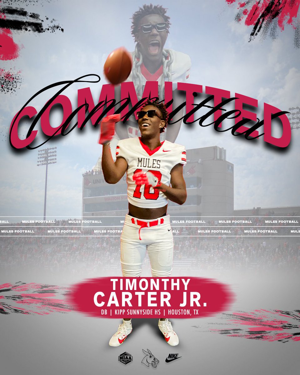 Timonthy Carter Jr. (@sh0wtime_doodie) on Twitter photo After much thought and consideration, I am verbally committing to <a href="/UCMFootballTeam/">Mules Football</a>! #EPIC 🫏
<a href="/CoachNovak_/">Coach Neil Novak</a> <a href="/JoshLamberson/">Coach Lambo</a> <a href="/CoachWrightD/">Rich Wright</a> <a href="/Coach_Sorrells/">Trenton Sorrells</a> <a href="/CoachJ_Johnson/">Coach Johnson</a> <a href="/CoachJayyRedd/">Coach JayyRedd</a> <a href="/StatZ_G/">Nick StatZ Gradney</a> After much thought and consideration, I am verbally committing to <a href="/UCMFootballTeam/">Mules Football</a>! #EPIC 🫏
<a href="/CoachNovak_/">Coach Neil Novak</a> <a href="/JoshLamberson/">Coach Lambo</a> <a href="/CoachWrightD/">Rich Wright</a> <a href="/Coach_Sorrells/">Trenton Sorrells</a> <a href="/CoachJ_Johnson/">Coach Johnson</a> <a href="/CoachJayyRedd/">Coach JayyRedd</a> <a href="/StatZ_G/">Nick StatZ Gradney</a>