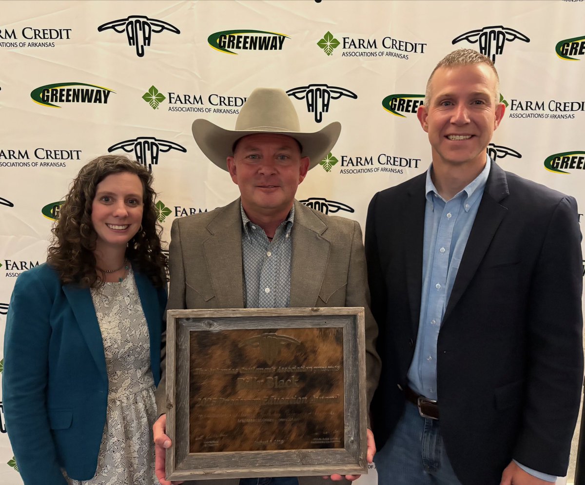 Congratulations to Billy Black and the <a href="/ARDeptAg/">Arkansas Department of Agriculture</a> Law Enforcement Team on being recognized by the <a href="/ARCattlemen/">Arkansas Cattlemen's</a> with their Producer Educator Award this evening!