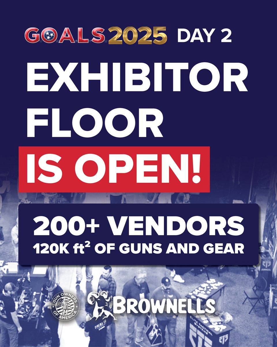 🚪 The GOALS 2025 exhibitor floor is officially OPEN!

🛠️ 200+ vendors | 120K sq ft of guns &amp; gear

Come see the best in the industry — all under one roof!