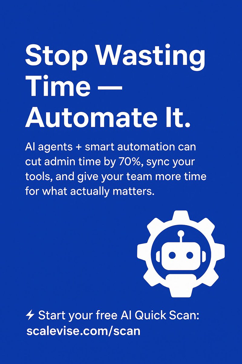 Manual work is killing your growth.
AI agents can:
⚡ Qualify leads instantly
⚡ Sync your CRM in real-time
⚡ Cut admin by 70%
You’re either automating or being automated.
Start free → scalevise.com/scan
#AI #Automation #AEWCollision #Raora3D #Svengoolie #ETHCC #iksoikot13
