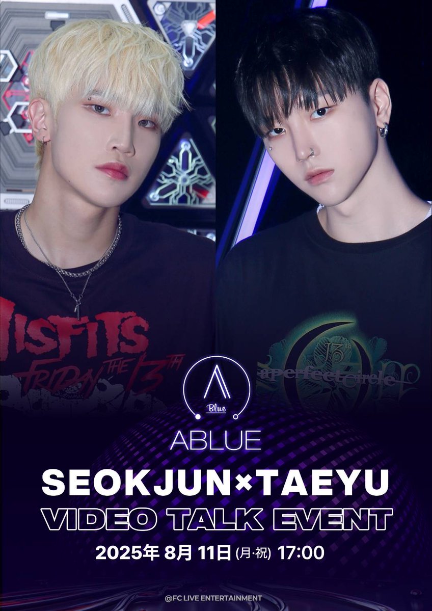 FCLIVE_ROOKIE's tweet photo. [📢]

#SEOKJUN × #TAEYU VIDEO TALK EVENT

【8月11日(祝・月)】順番•時間のご案内

🔗https://t.co/UHg56idGuL

⏰17:00（KST）

#ソクジュン #テユ #ABLUE #에이블루 https://t.co/YHKVzCkxMv
