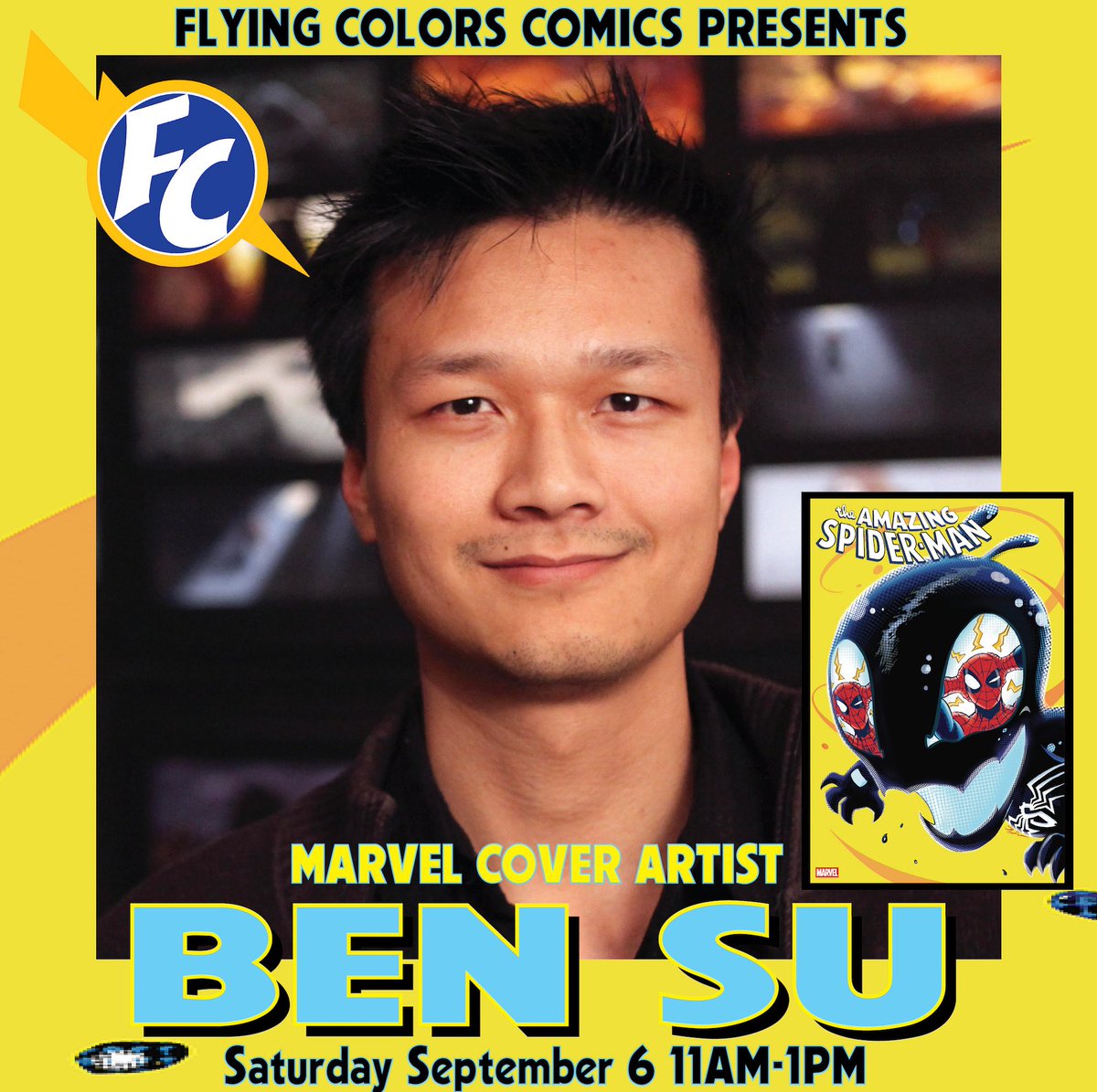Sat Sept 6 at 11AM— Meet <a href="/Marvel/">Marvel Entertainment</a> Comics cover artist <a href="/bensuart/">Benjamin Su</a> at Flying Colors Comics!

facebook.com/events/s/marve…
