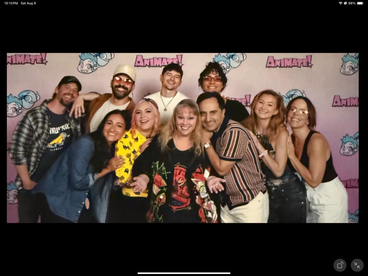 This HAZBIN one incredible day!! 🤩 At Animate Orlando with Amir Talai (who always makes me feel like family 🥰), Vivienne Medrano, Christian Borle, Blake Roman, Joel Perez, Krystina Alabado, Kimiko Glenn, Leslie Rodriguez Kritzer and Lilli Cooper! Such an amazing group! 👏