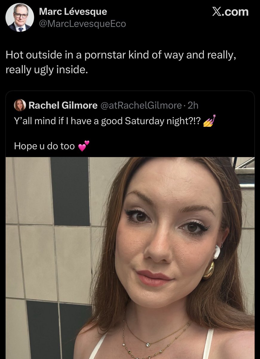 Marc Lévesque, former chief economist of TD and one of most prominent economics advisors in QC, forgot to switch off his main and tanked his own career in front of our very eyes.