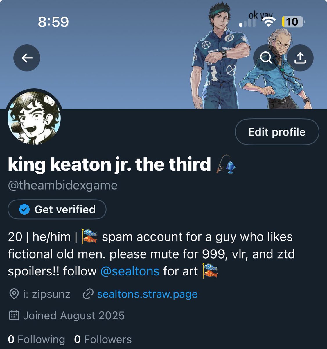 keaton 🎣 is moving accounts! tweet media