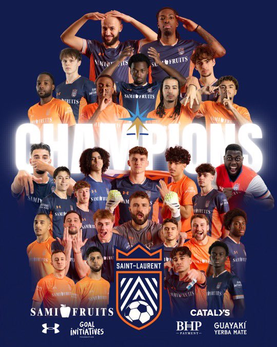 CS Saint-Laurent (@csstlaurent_pro) on Twitter photo Nous sommes vos CHAMPIONS <a href="/Ligue1QC/">Ligue1 Québec</a> 2025 🏆
Rien n'a été facile, mais chaque bataille en valait la peine.
Notre 2e titre en 3 ans! 🏆🏆
Pour nous. Pour vous. 🟠🔵
#LAPUISSANCE Nous sommes vos CHAMPIONS <a href="/Ligue1QC/">Ligue1 Québec</a> 2025 🏆
Rien n'a été facile, mais chaque bataille en valait la peine.
Notre 2e titre en 3 ans! 🏆🏆
Pour nous. Pour vous. 🟠🔵
#LAPUISSANCE