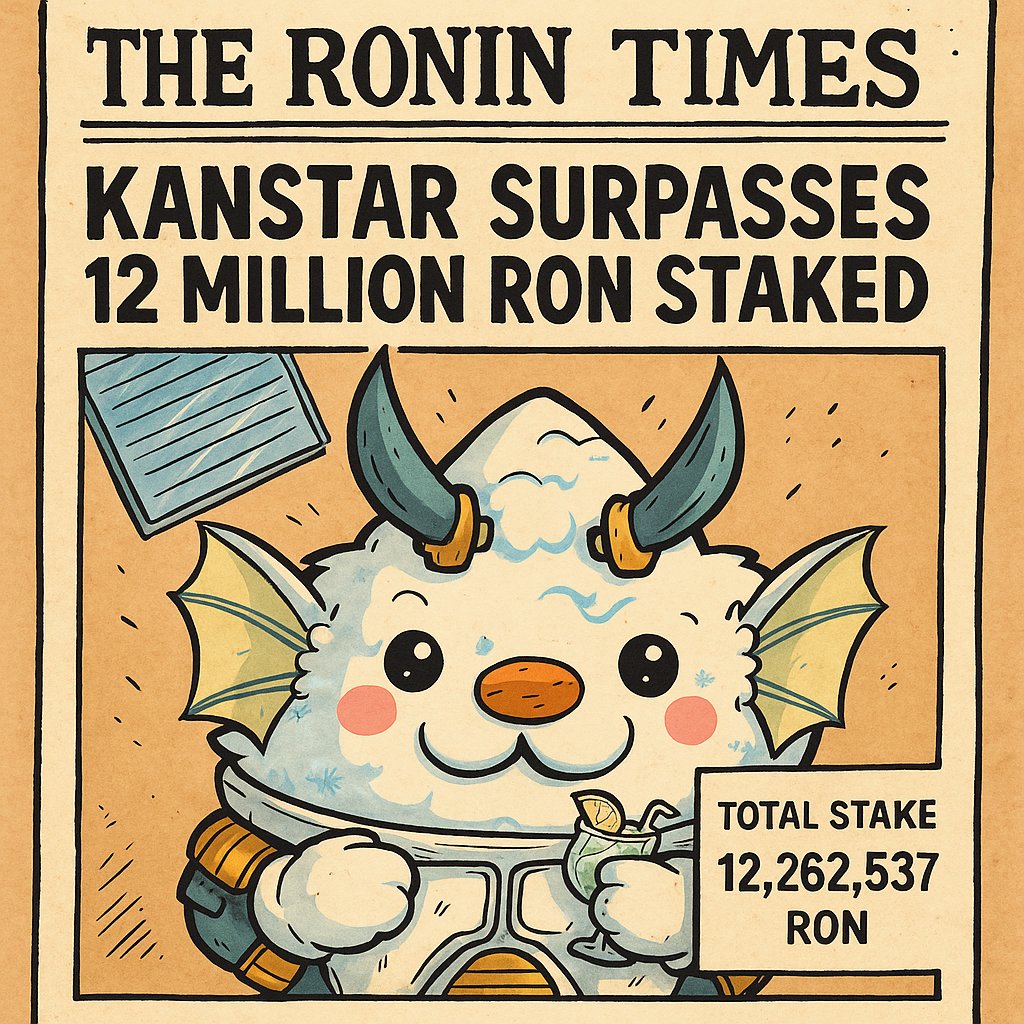 KANSTAR did it again 🚀

We’ve officially passed 12 MILLION $RON staked, and we couldn’t be happier.
This isn’t just a number, it’s proof that the community trusts, supports, and bets big on this validator.

Every delegator, every holder, every creator, and every person backing