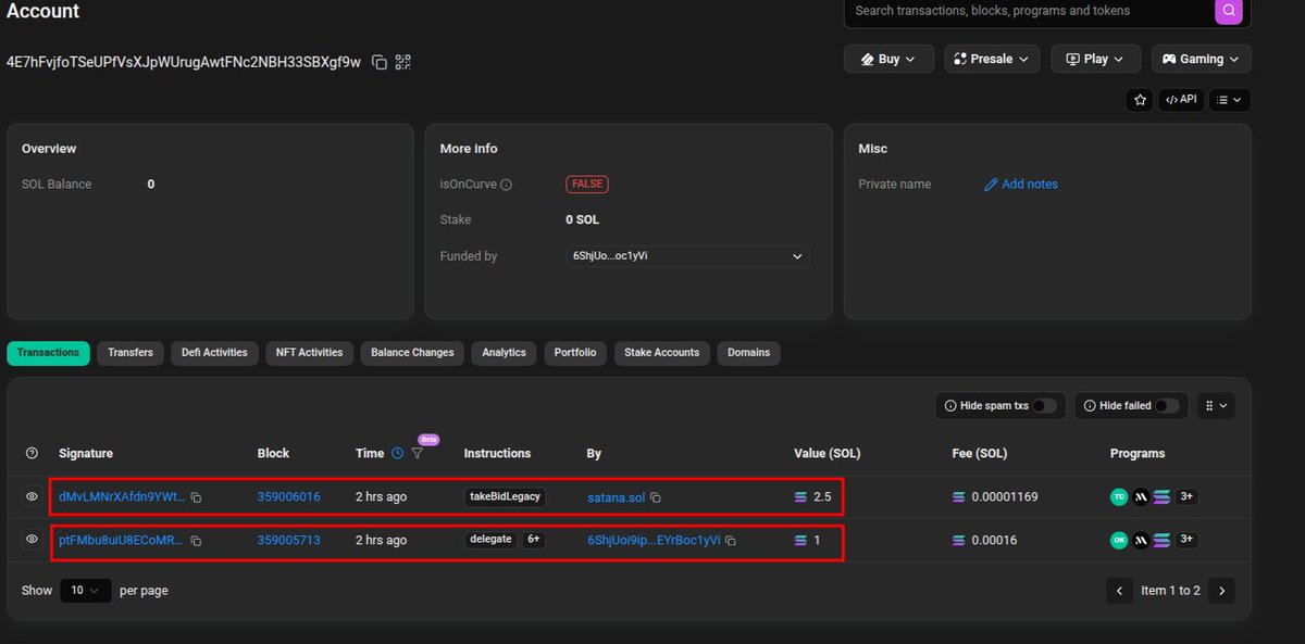 Pland__'s tweet image. I guess this is OKX wallet, some are getting absolutely rekt
First transfer sold for 1 SOL, second tx sold on marketplace for 2.5 SOL
The initial seller only gets 0.975 SOL, wallet pockets 1.5 SOL profit
okx2BS1YJRv5yDMLfL4XGRqn9QpqG4MscPiyo9bsUNd