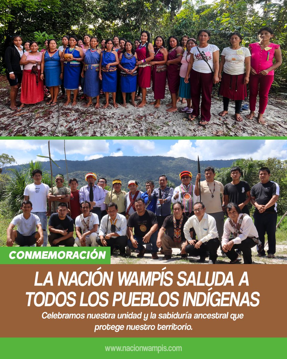 Gobierno Territorial Autónomo de la Nación Wampís (@nacionwampis) on Twitter photo En el #DíaDeLosPueblosIndígenas, la <a href="/NacionWampis/">Gobierno Territorial Autónomo de la Nación Wampís</a> reafirma su compromiso como defensora de la Amazonía.
Nuestra historia vive en nuestros ríos y nuestro futuro en la unidad. Seguimos firmes defendiendo nuestro territorio y nuestra identidad ancestral.
#indigenouspeoplesday2025 En el #DíaDeLosPueblosIndígenas, la <a href="/NacionWampis/">Gobierno Territorial Autónomo de la Nación Wampís</a> reafirma su compromiso como defensora de la Amazonía.
Nuestra historia vive en nuestros ríos y nuestro futuro en la unidad. Seguimos firmes defendiendo nuestro territorio y nuestra identidad ancestral.
#indigenouspeoplesday2025