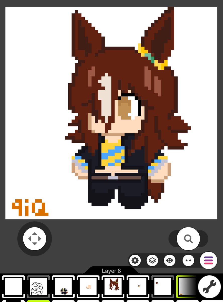 picked up pixel art again to draw my gay horse daughter on wplace