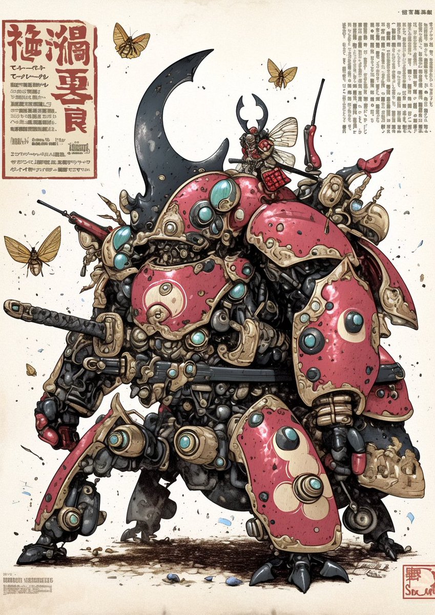 〜 カブト武者 〜
Rhino Beetle Samurai
#nijijourney