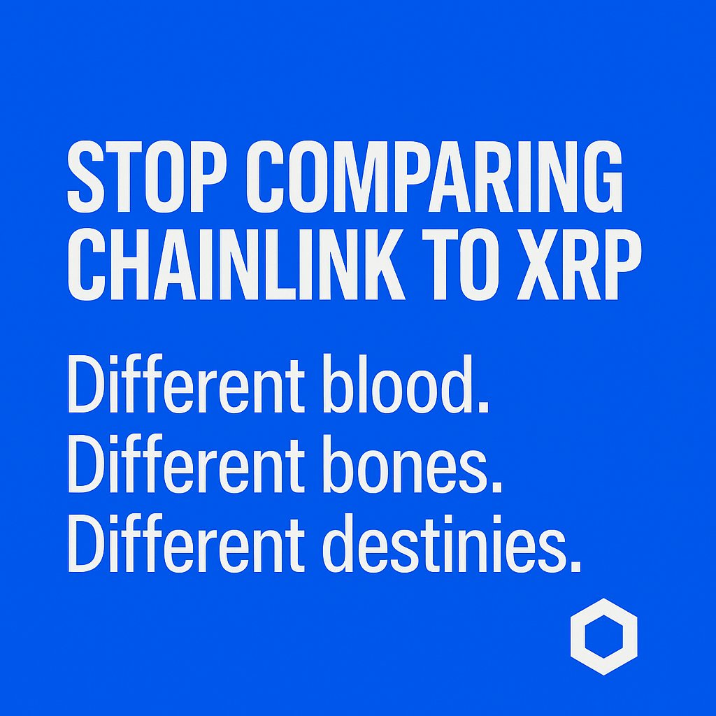 STOP COMPARING CHAINLINK TO XRP.
Different blood. 
Different bones. 
Different destinies.

In this thread: why their tech, incentives, adoption paths, and full potential have nothing in common and why one is the market’s plumbing while the other is just a pipe.

🧵👇