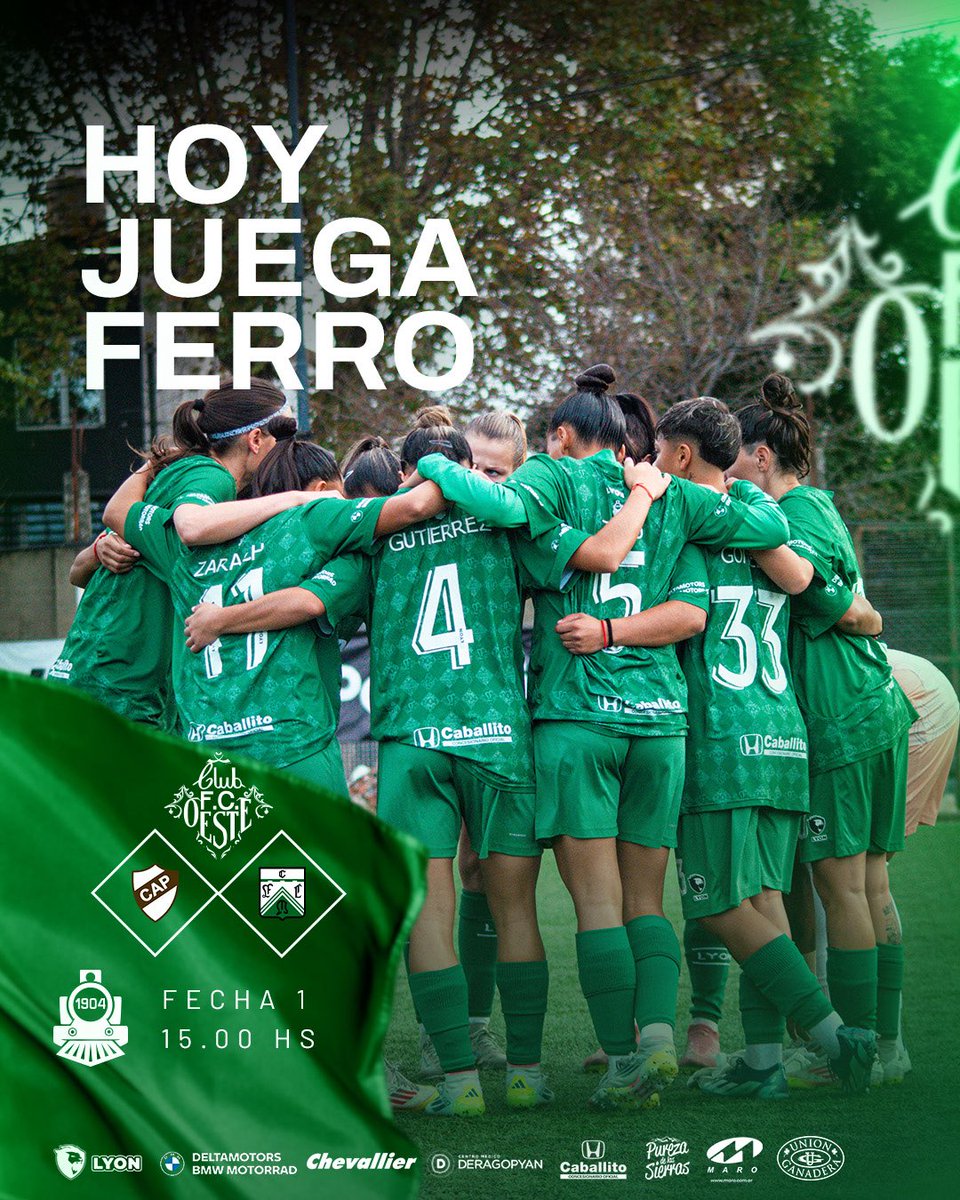 💚🚂 ¡HOY JUEGA #FERRO!

🆚 Platense 
⏰ 15:00
🏆 Segundo Torneo • Fecha 1
🏟️ Predio Alejandro Mariani Dolan 
📺 YouTube Platense 
⚖️ Micaela Abelardo
