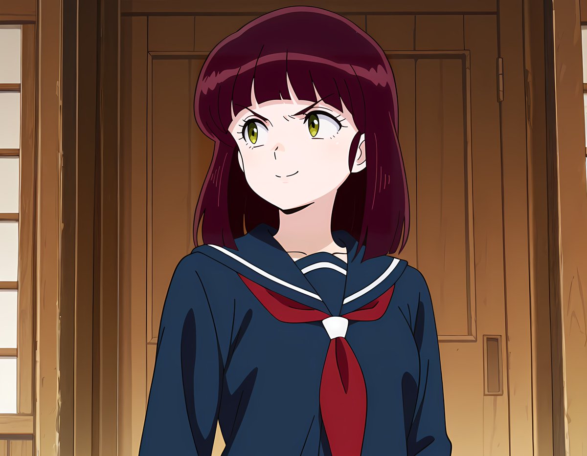 seliseliselia's tweet image. 個人的に気になるキャラ
 しのぶ「あたるくん…居るんでしょ？ ラムも一緒に」
ボキボキっ（指が鳴る音）
うる星やつら応援！　非公式イメージ
#AIイラスト #しのぶ #うる星やつら