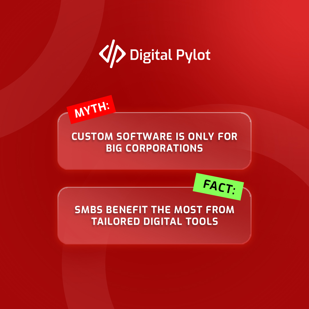 Digitalpylot's tweet image. Tech Myths vs Facts: Let’s Set the Record Straight 

Myth: Custom software is only for big corporations
Fact: SMBs benefit the most from tailored digital tools

#TechMyths #DigitalFacts #SmartTech #DigitalPylot #TechTruths #BusinessTech #UAEit