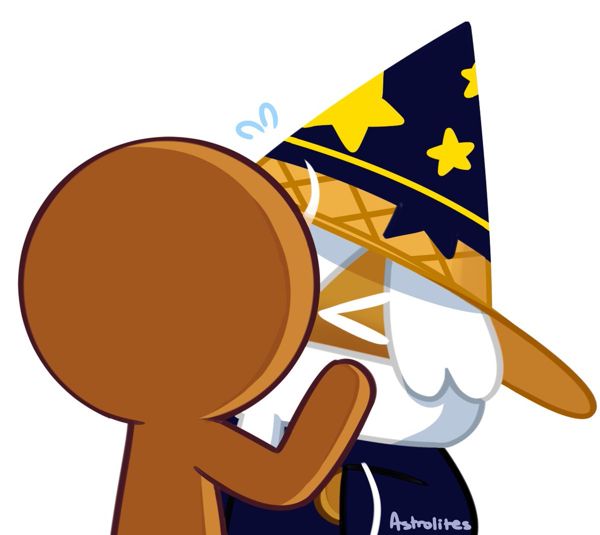 Astr0lites's tweet photo. #cookierun #wizardbrave 
Kissy kiss 🧡💙 https://t.co/R9JmIi33ci