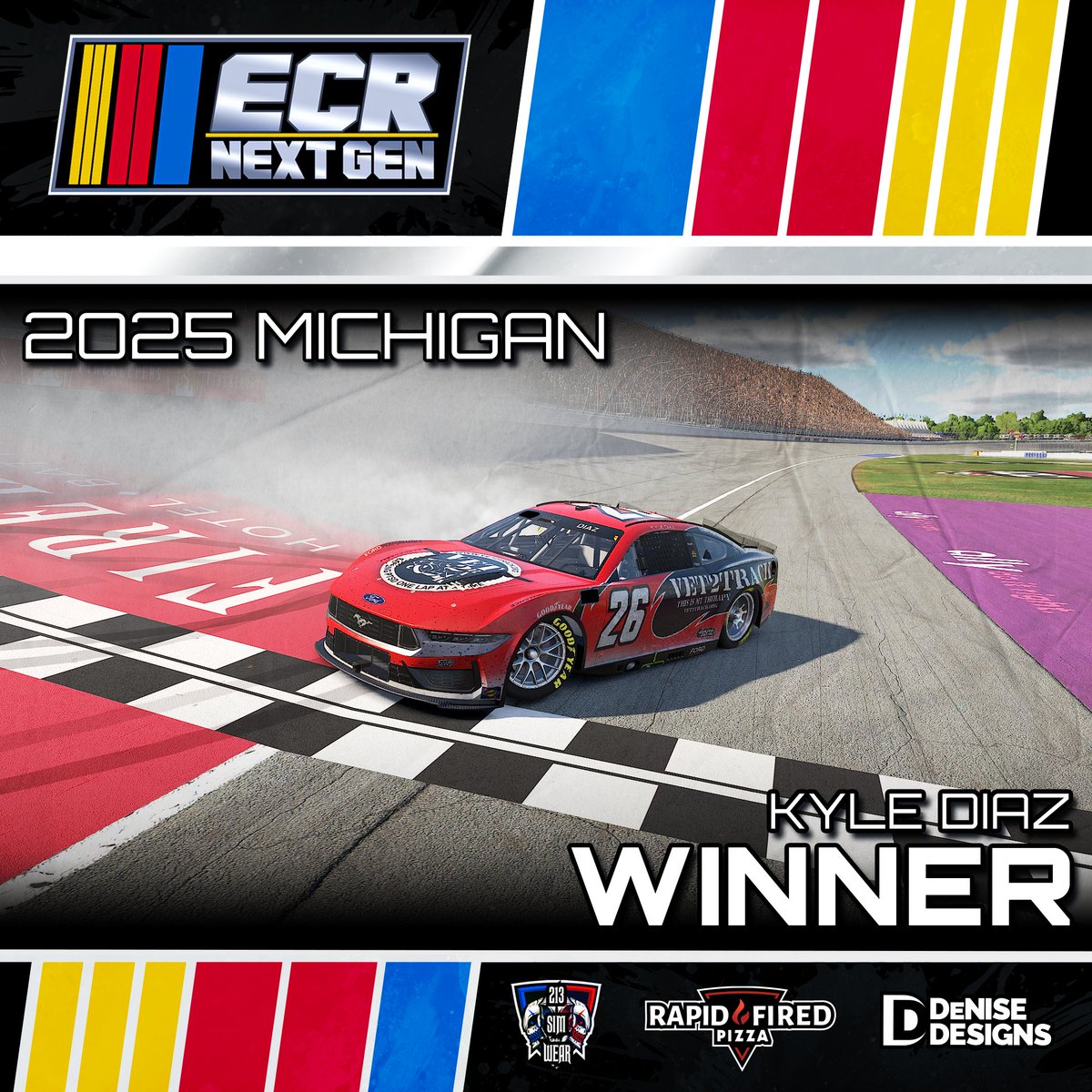 Michigan didn't not disappoint A lot of green flag racing till a string of cautions at the end saw Kyle Diaz get his 1st win of the season <a href="/213simwear/">213simwear</a> P2 <a href="/DougDeNise40/">Doug DeNise</a> P3 Jonathan Cogswell P4 and <a href="/kent_mueller/">Kent Mueller</a> P5 to round out the top 5

The regular season final is up next at IRSS