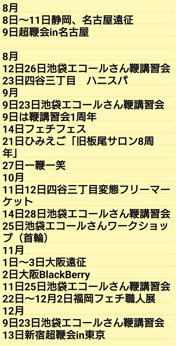 今後の予定