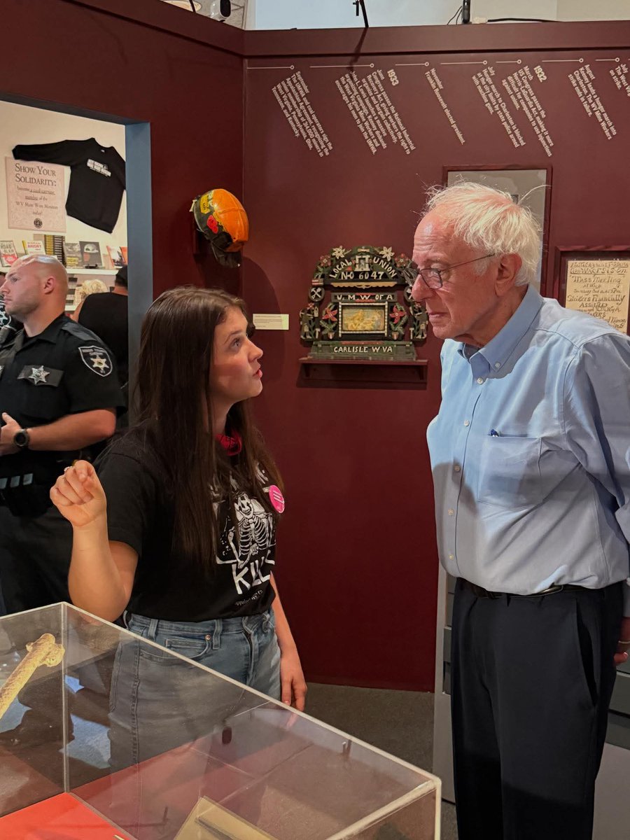 While in West Virginia today, Bernie Sanders asked for a tour of the West Virginia Mine Wars Museum <a href="/WarsWV/">WV Mine Wars Museum</a> (I'm a board member of the museum). Pretty cool!