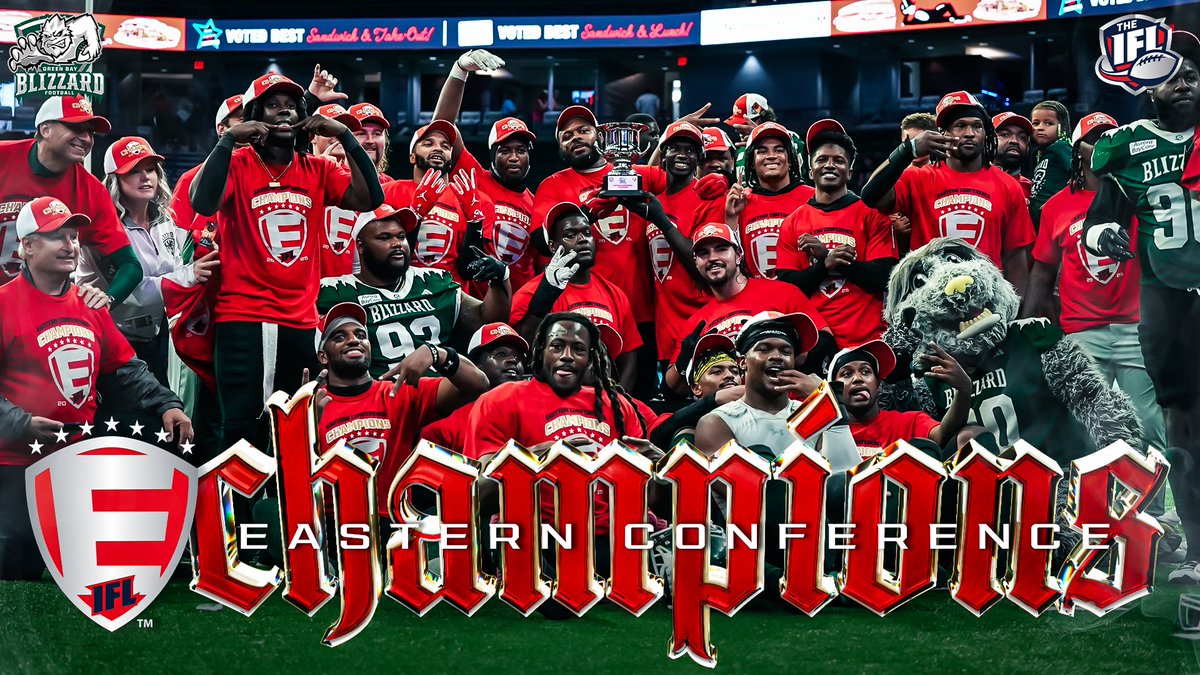 Indoor Football League (@indoorfl) on Twitter photo THE BLIZZARD TAKES THE EAST. ❄️🏆
For the first time in franchise history, the <a href="/gbblizzard/">Green Bay Blizzard</a> storms to the top as Eastern Conference Champions!
The National Championship awaits. THE BLIZZARD TAKES THE EAST. ❄️🏆
For the first time in franchise history, the <a href="/gbblizzard/">Green Bay Blizzard</a> storms to the top as Eastern Conference Champions!
The National Championship awaits.