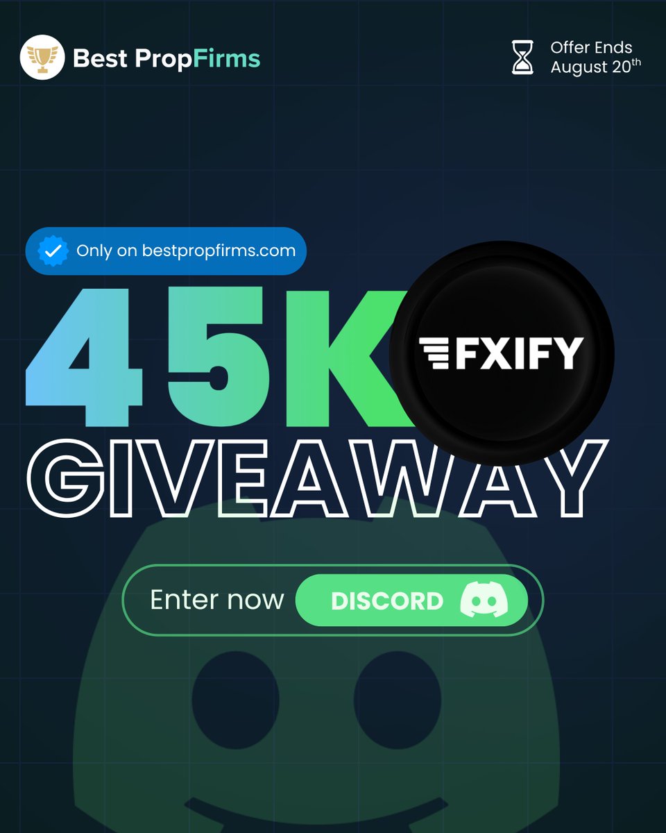 PropFirms (@prop_firms) on Twitter photo JOIN OUR DISCORD FOR A CHANCE TO WIN OUR 45K GIVEAWAY w/<a href="/fxifycom/">FXIFY</a> β οΈ
π3 x 15K Challenge Accounts
To Enterπ
1οΈβ£Join our Discord: discord.gg/5KUfTBHQPj
2οΈβ£Follow <a href="/Prop_Firms/">Best PropFirms</a>
3οΈβ£Like and Retweet
4οΈβ£Comment 'DISCORD'
π
Ends: 20th of August at 8am (ET)
π Winners will be JOIN OUR DISCORD FOR A CHANCE TO WIN OUR 45K GIVEAWAY w/<a href="/fxifycom/">FXIFY</a> β οΈ
π3 x 15K Challenge Accounts
To Enterπ
1οΈβ£Join our Discord: discord.gg/5KUfTBHQPj
2οΈβ£Follow <a href="/Prop_Firms/">Best PropFirms</a>
3οΈβ£Like and Retweet
4οΈβ£Comment 'DISCORD'
π
Ends: 20th of August at 8am (ET)
π Winners will be