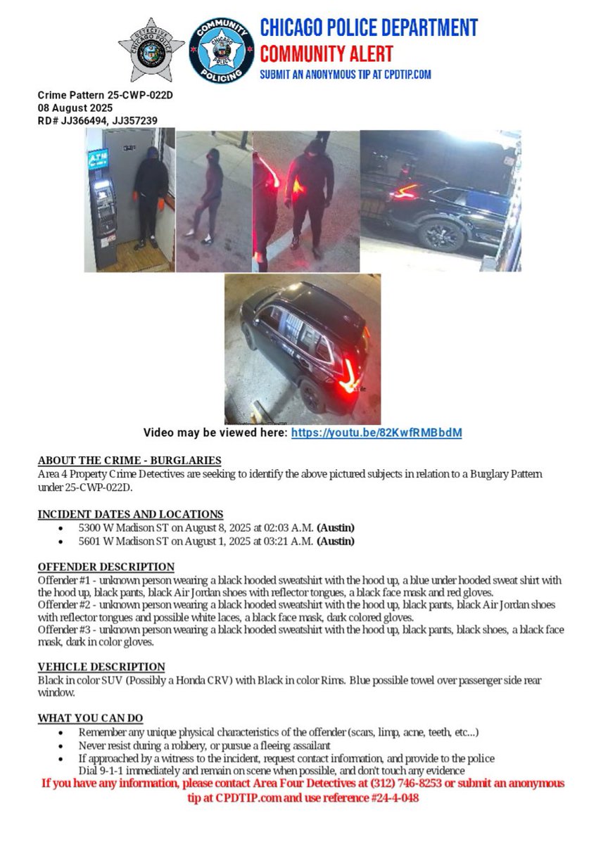 Tom Ahern (@tahern_) on Twitter photo BURGLARIES <a href="/ChicagoCAPS15/">15th District – Austin</a> <a href="/Area4Detectives/">Chicago Police Area 4 Detective Division</a> CPDTIP.COM #ChicagoPolice Video: youtu.be/82KwfRMBbdM BURGLARIES <a href="/ChicagoCAPS15/">15th District – Austin</a> <a href="/Area4Detectives/">Chicago Police Area 4 Detective Division</a> CPDTIP.COM #ChicagoPolice Video: youtu.be/82KwfRMBbdM