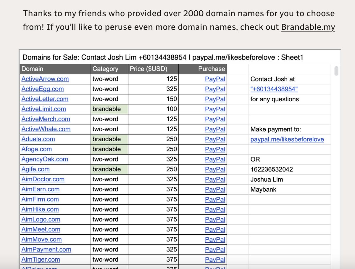 I've got over 2000 domains for sale here, at great prices! yourfavouritejosh.com/domains. Let me know if any catch your eye :)