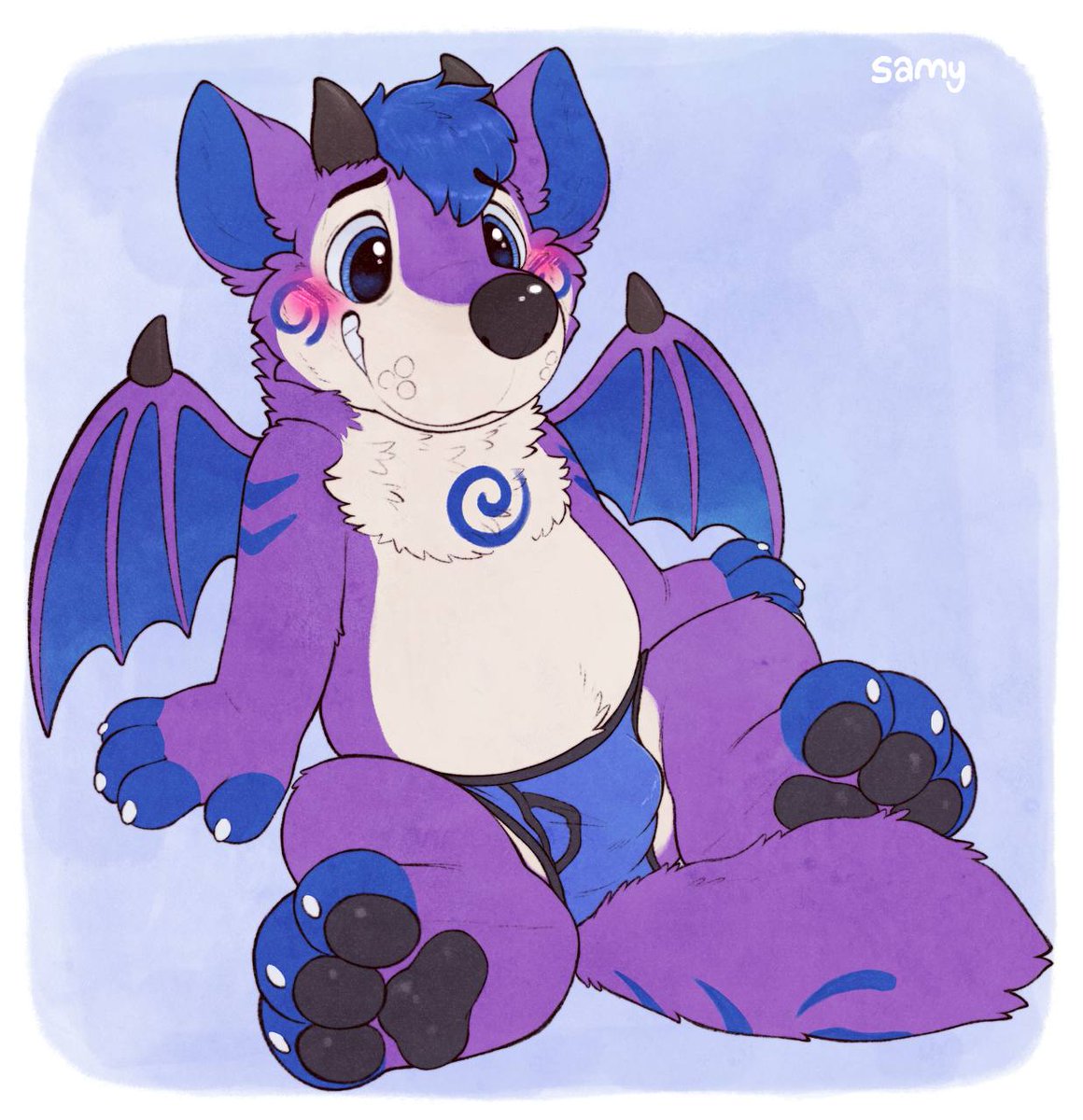 a little blushy &gt;//&lt;

for Cap!

if you are interested in getting a drawing in a style similar to this, feel free to send me a message!