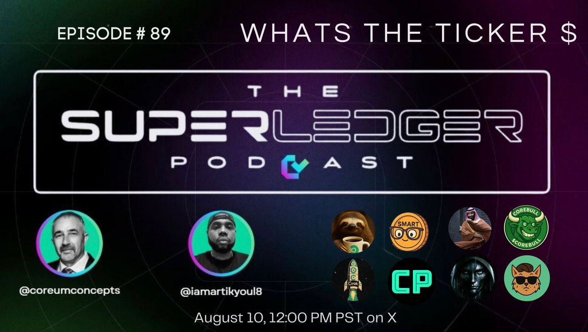 coreumconcepts's tweet image. The Superledger Podcast #89
Hosts: @coreumconcepts @iamartikyoul8
Topic: Coreum XRPL IBC Memes
Guests: Any Meme Project who has, or will launch soon on @JoinCruiseCtrl
Tag your favorite project and lets light it up live on the show. 🚀📷 🚀
#MemesOnCoreum #IBC #XRPL
Set…
