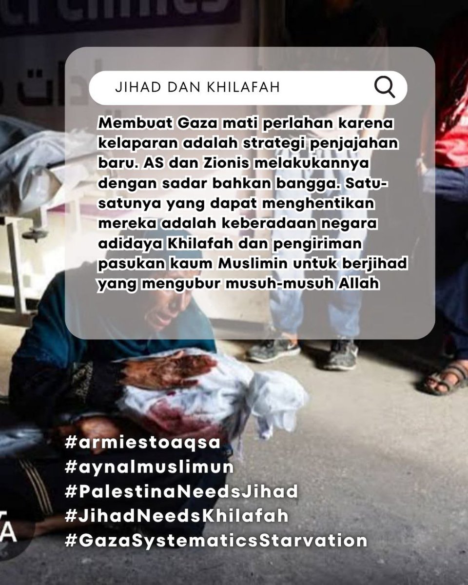 42_pemuda's tweet photo. #armiestoaqsa
#GazaSystematicsStarvation
#aynalmuslimun
#JihadNeedsKhilafah
#PalestinaNeedsJihad https://t.co/RZAAQTOHU9
