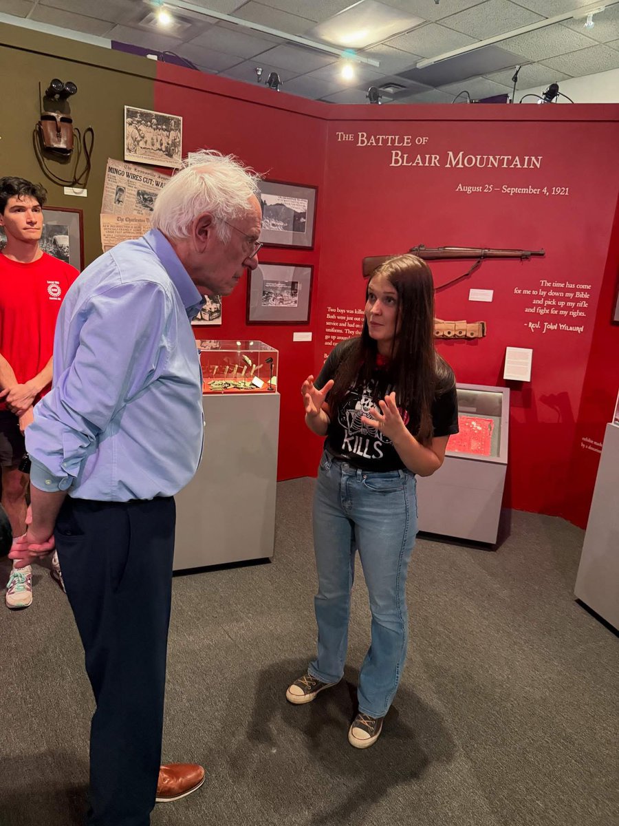 Bernie Sanders out in the boonies of Mingo County, WV, visiting the Mine Wars Museum this weekend.
