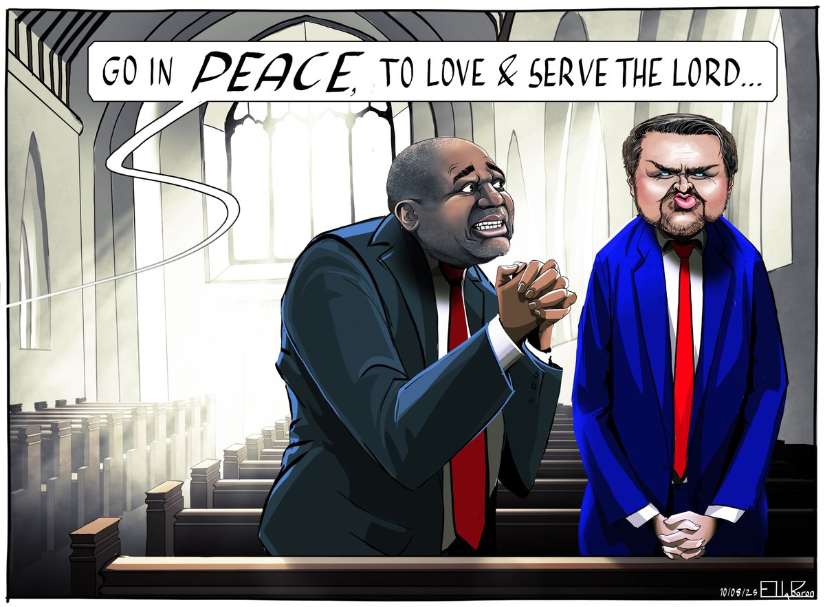 Ella Baron (@ebaroncartoons) on Twitter photo Sunday's <a href="/thetimes/">The Times and The Sunday Times</a> cartoon
thetimes.com/comment/cartoo…
#DavidLammy #JDVance Sunday's <a href="/thetimes/">The Times and The Sunday Times</a> cartoon
thetimes.com/comment/cartoo…
#DavidLammy #JDVance