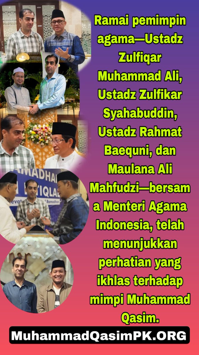 Dalam sebuah acara penting yang diselenggarakan di Masjid Istiqlal, Jakarta, Muhammad Qasim dari Pakistan, yang dikenal karena mimpi-mimpinya yang agung, diterima secara resmi oleh Menteri Agama Indonesia, Prof. Dr. KH Nasaruddin Umar. #MenteriBertemuQasim