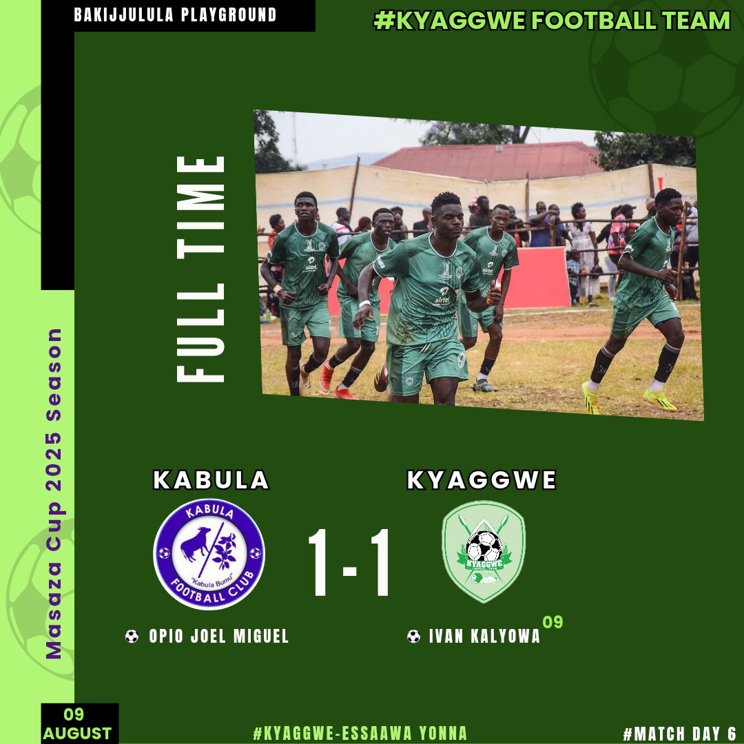 Mission Teri kukubwa
At least a draw, 1 point earned
Welkam back boys
#KabulaVsKyaggwe
#KyaggweEssaawaYonna