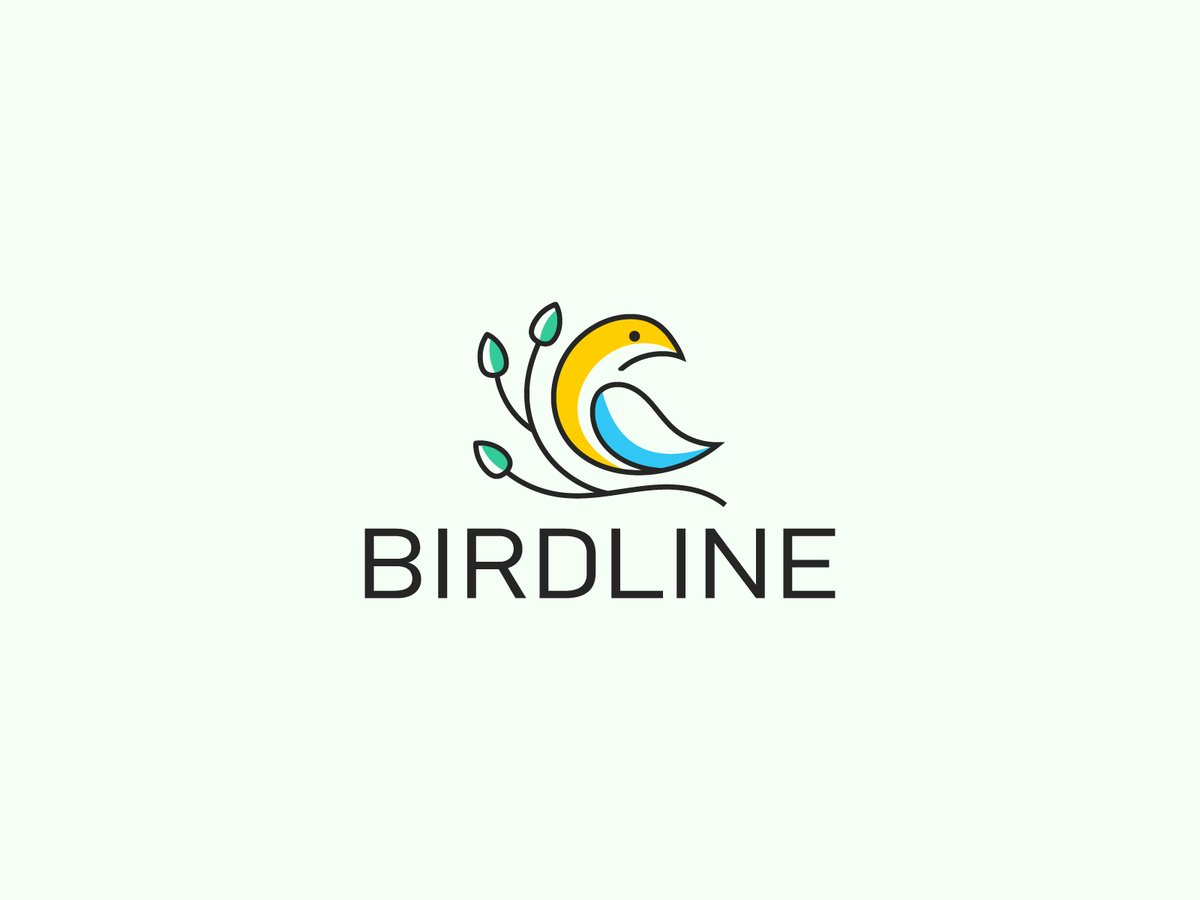 Designerrasedul's tweet image. Bird line art logo