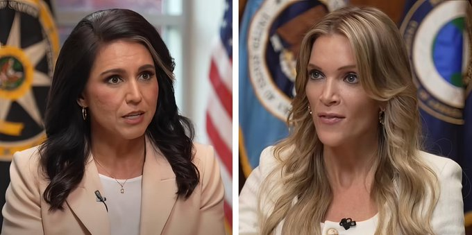 Tulsi Gabbard’s new interview with Megyn Kelly is going viral.

And she’s NOT just talking about border security.

She just uncovered a classified intel leak, a buried pandemic link, and a secret fight to stop Trump.

Here’s what you should know (before this story disappears): 🧵