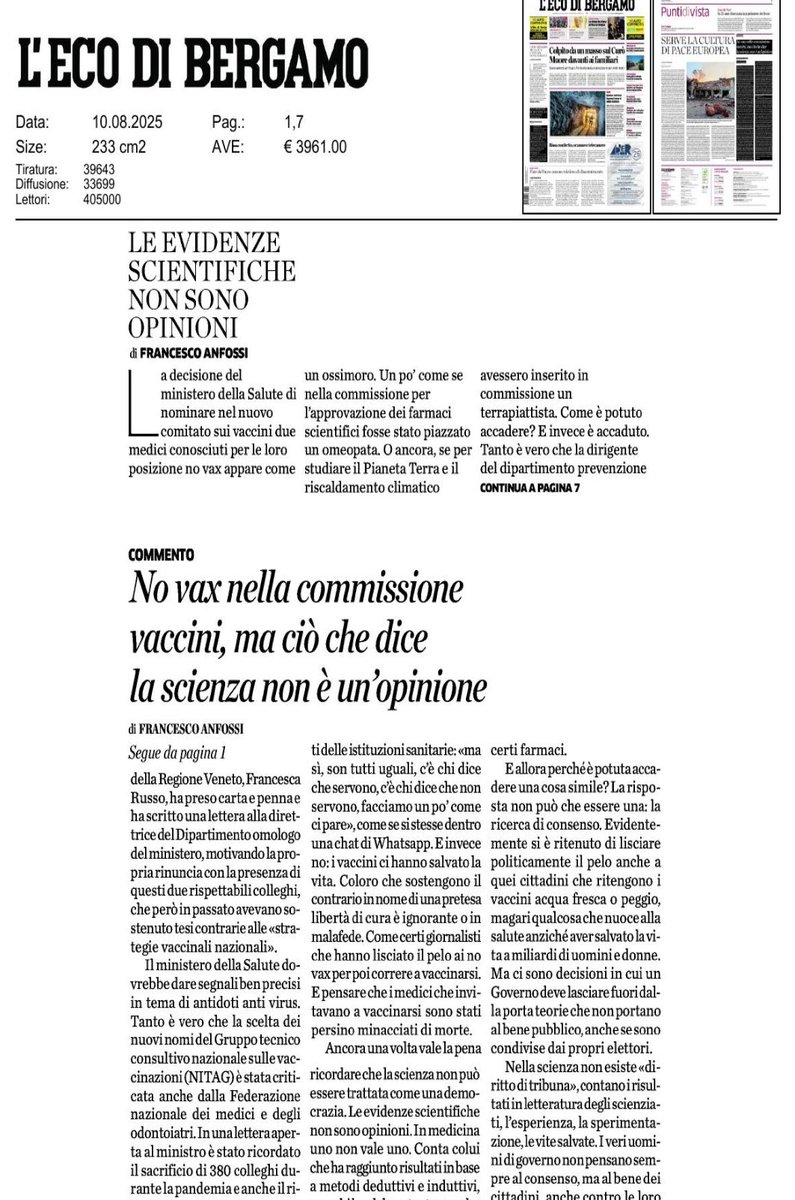 Ministero della Salute nomina due medici no-vax nel comitato vaccini: scelta criticata, paragonata a un terrapiattista sul clima. Francesca Russo si dimette, la Federazione medici dissente. La scienza non è opinione: i vaccini salvano vite, non si legittimano teorie infondate.
