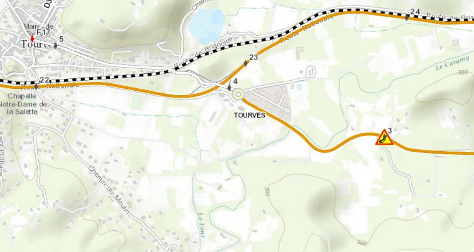 Le DÉPARTEMENT DU VAR communique :
Suite à l'accident d'un VL sur la RD205 au PR3 commune de Tourves, la circulation a été mise est en alternat afin de faciliter ​le travail des services de secours.
Prudence,