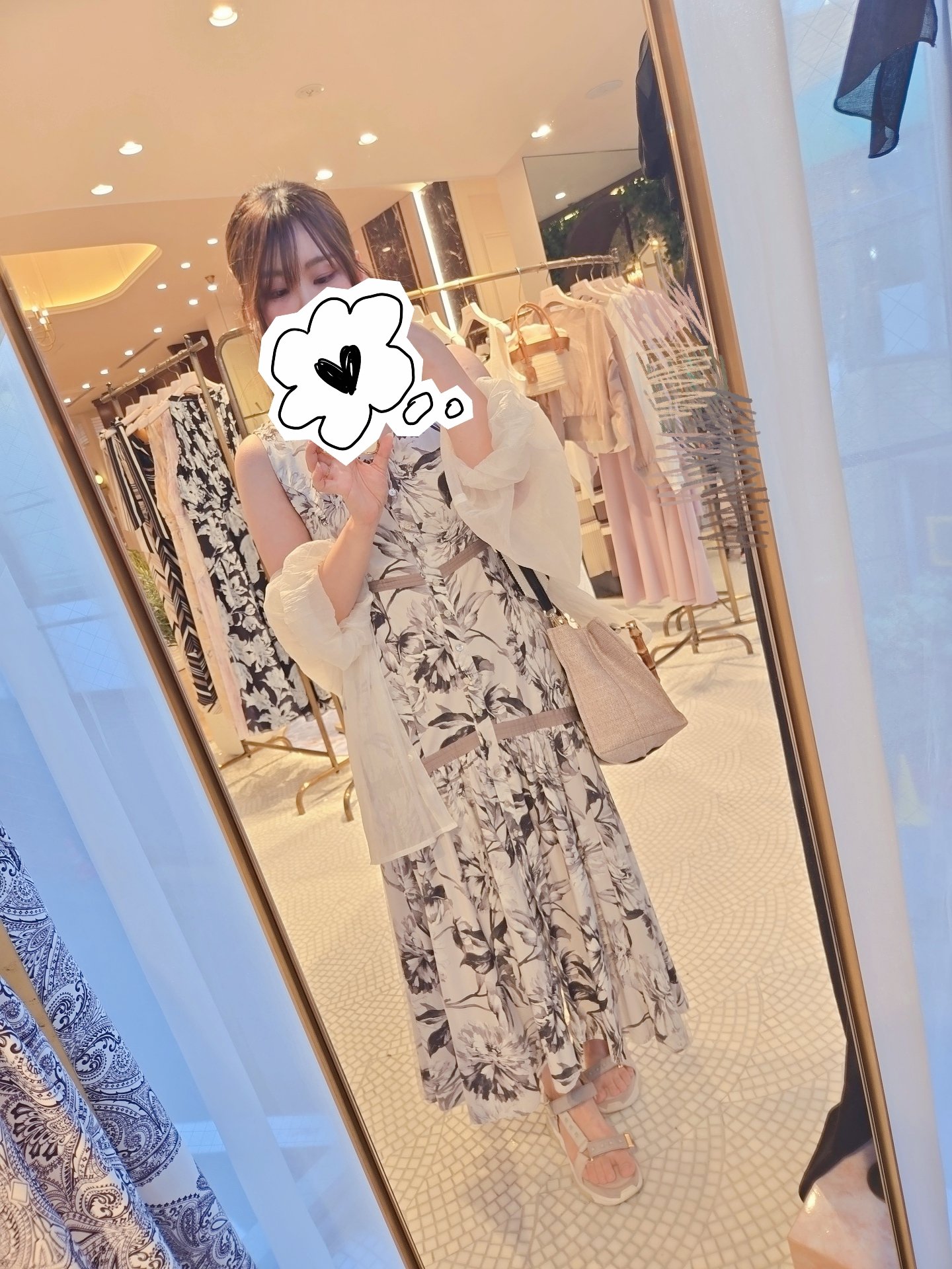 【美品】herlipto Floral Cutout Long Dress♡ herlipto Floral Cut-Out Long Dress