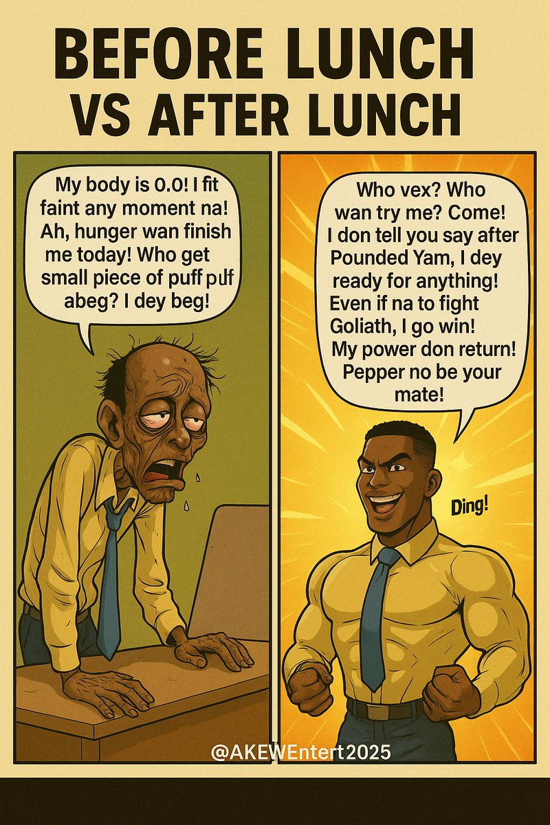 Befor Lunch VS after Lunch
Do we sometimes feel the same way as well?