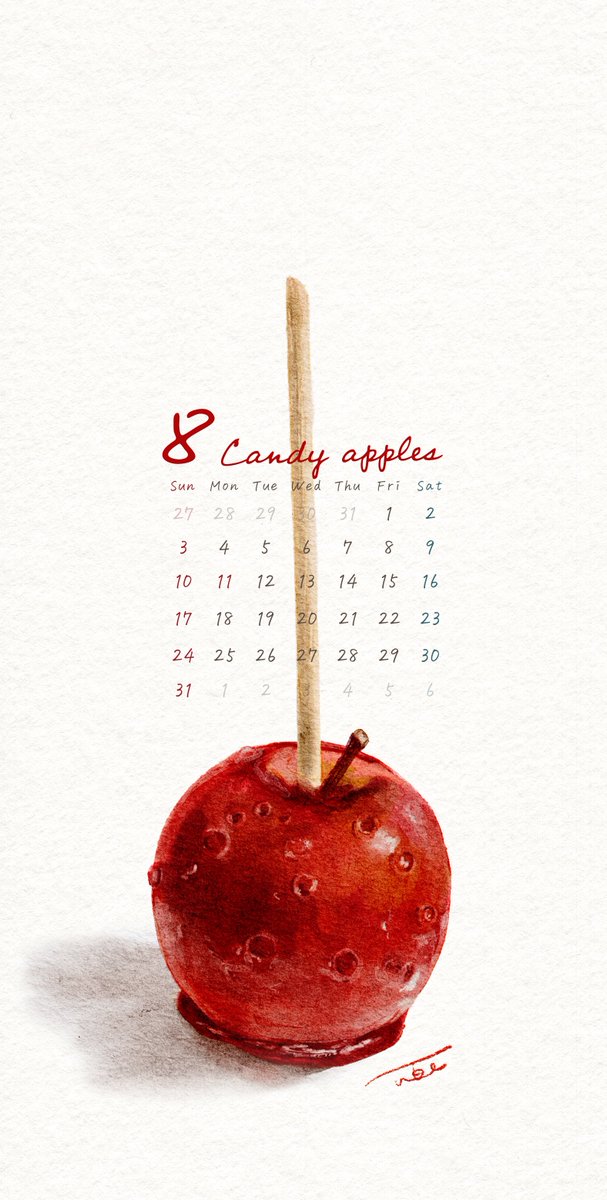 7月はいっぱい壁紙をつくりこの壁紙だけが使えていなかったので8月のも作りました🍎

もし私みたいな方がいたらどうぞ(´ー｀)

月曜はじまりもあります◎