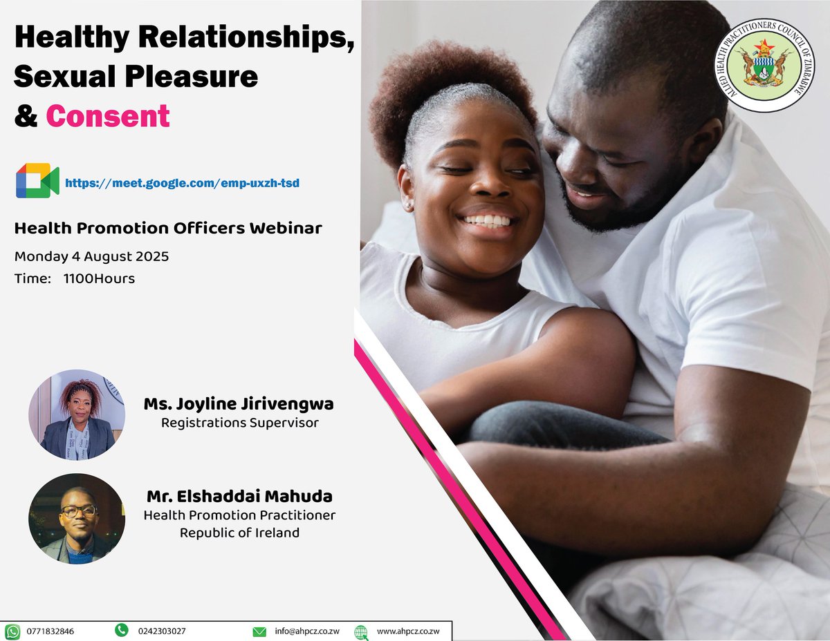 allied_council's tweet image. The importance of health promotion and sexual reproductive health is key in the #zimbabwean context and policies. Learn more on this interesting Allied Health Practitioners Council of Zimbabwe engagement. .......